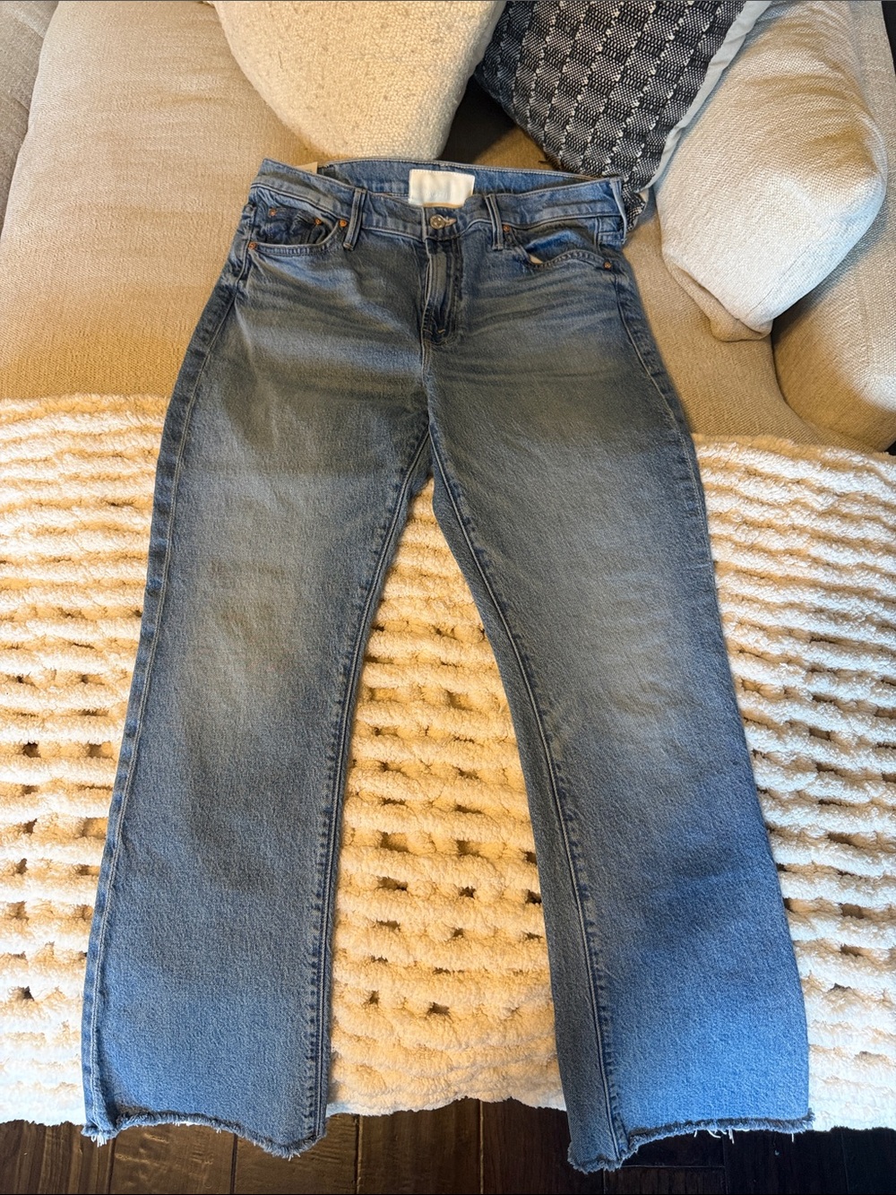 MOTHER Women's Straight Leg Jeans in Light Blue Wash